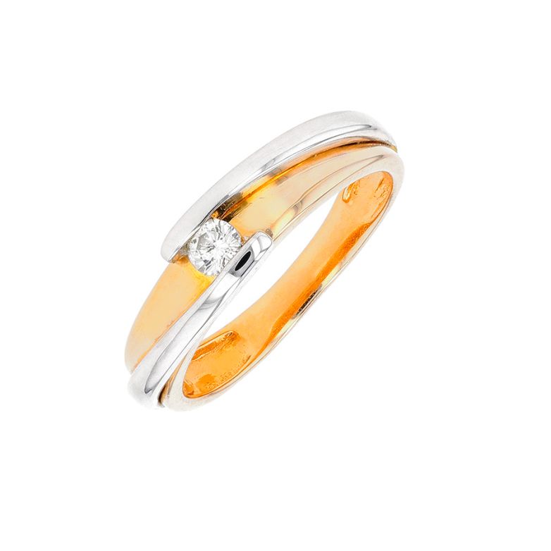 Bague diamant 0.10 carat 2 ors 3.46g Comme neuf -  reconditionné disponible sur Gemme Les Bijoux